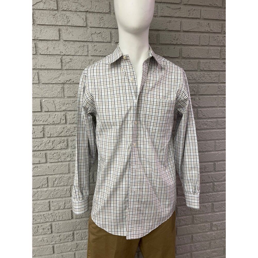 Brooks Brothers Long Sleeve Non-Iron Regular Fit Polo Plaid Men's Shirt Size S